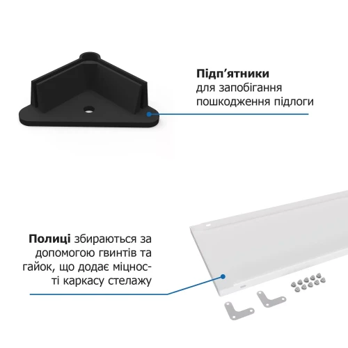 Стеллаж РЕК-1 1500х750х300 Меткас, 35 кг/полку, 4 полки, крашенный, металлический